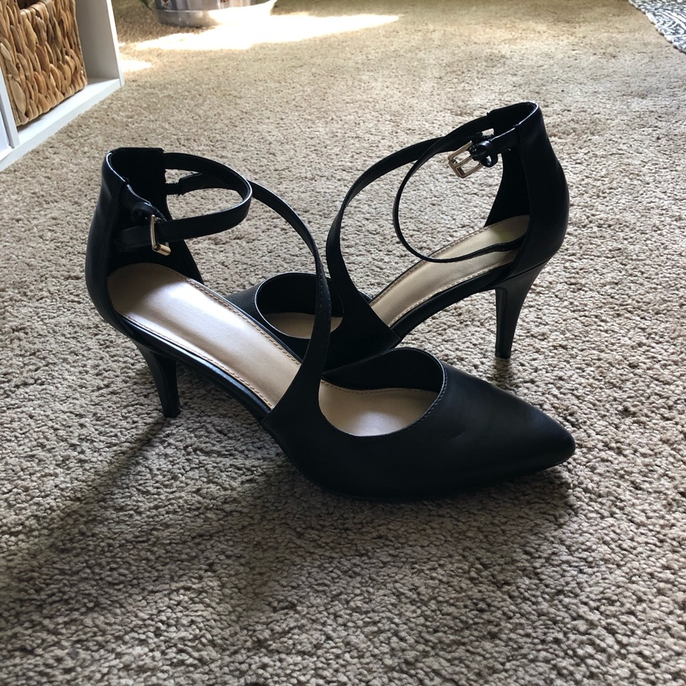 Black strappy heels